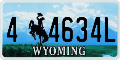 WY license plate 44634L