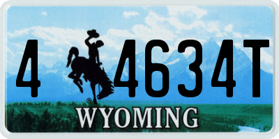 WY license plate 44634T