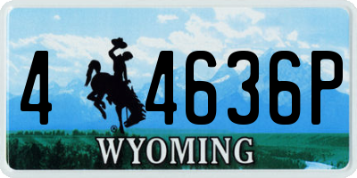WY license plate 44636P