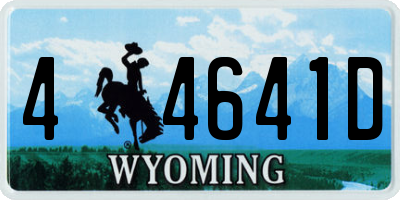 WY license plate 44641D