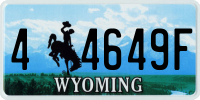 WY license plate 44649F