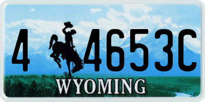 WY license plate 44653C
