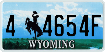 WY license plate 44654F