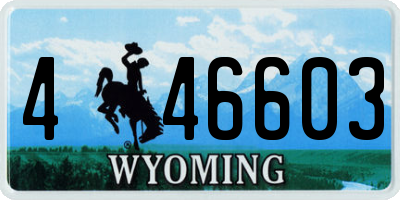 WY license plate 446603