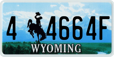 WY license plate 44664F