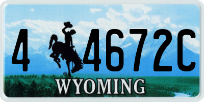 WY license plate 44672C