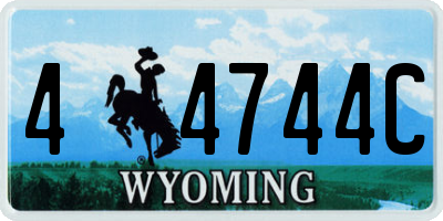 WY license plate 44744C