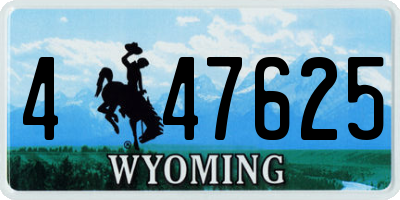 WY license plate 447625
