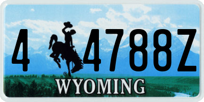 WY license plate 44788Z
