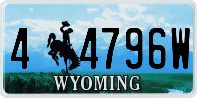 WY license plate 44796W