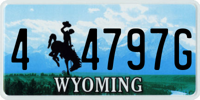 WY license plate 44797G