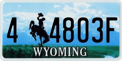 WY license plate 44803F