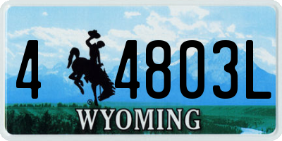 WY license plate 44803L