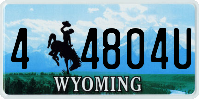WY license plate 44804U