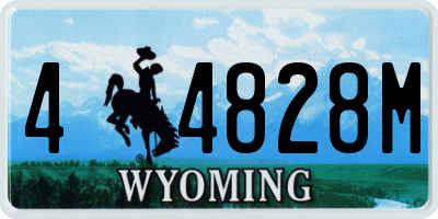 WY license plate 44828M