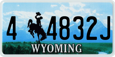 WY license plate 44832J