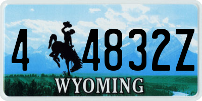 WY license plate 44832Z