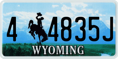WY license plate 44835J