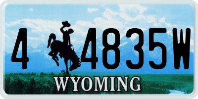WY license plate 44835W