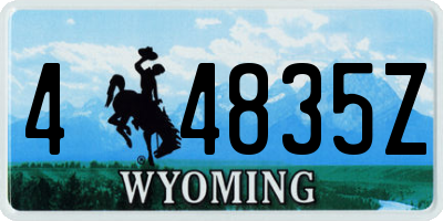 WY license plate 44835Z