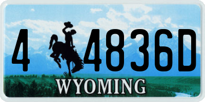 WY license plate 44836D