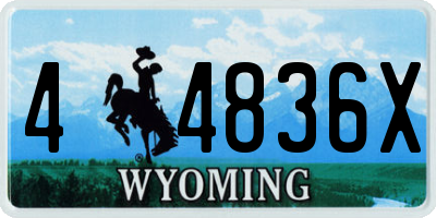 WY license plate 44836X