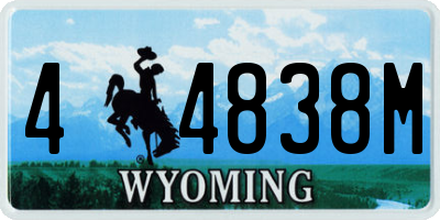 WY license plate 44838M