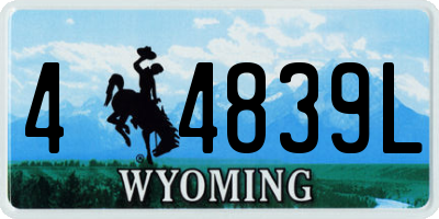 WY license plate 44839L