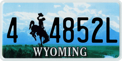 WY license plate 44852L
