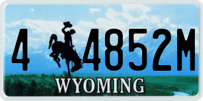 WY license plate 44852M