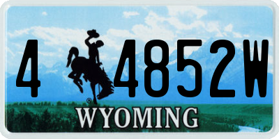 WY license plate 44852W