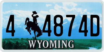 WY license plate 44874D