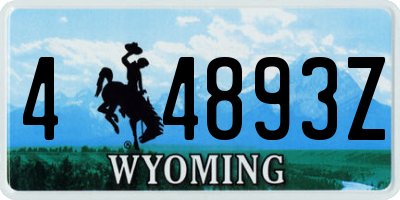 WY license plate 44893Z