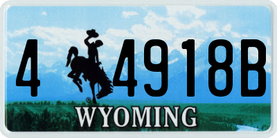 WY license plate 44918B