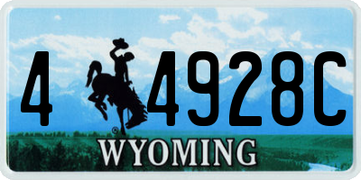 WY license plate 44928C