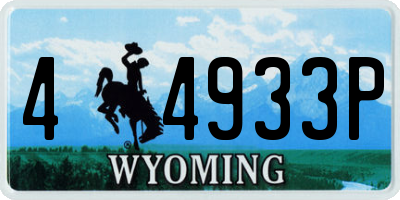 WY license plate 44933P