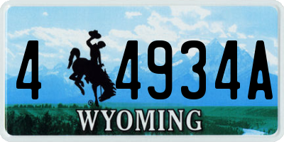 WY license plate 44934A