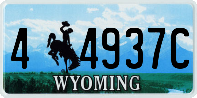 WY license plate 44937C