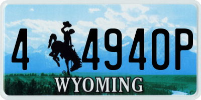 WY license plate 44940P