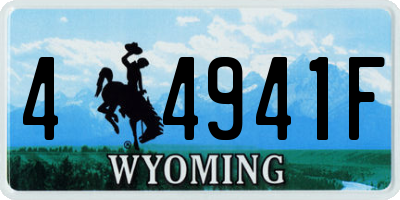 WY license plate 44941F