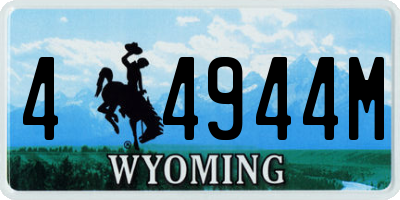 WY license plate 44944M