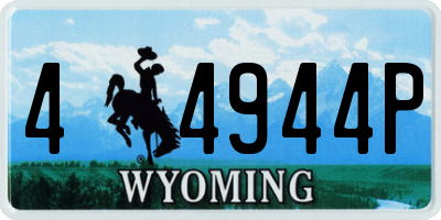 WY license plate 44944P