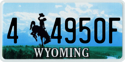 WY license plate 44950F