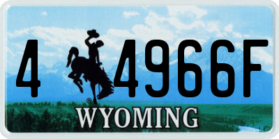WY license plate 44966F