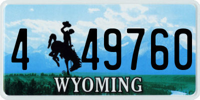 WY license plate 449760