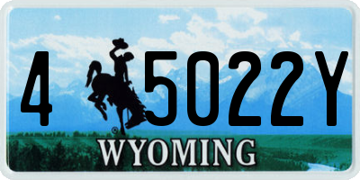 WY license plate 45022Y
