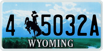 WY license plate 45032A