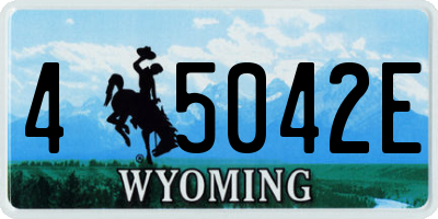 WY license plate 45042E