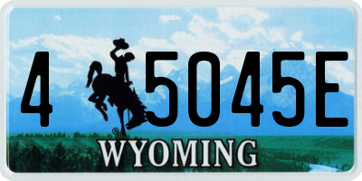 WY license plate 45045E