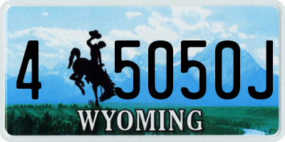 WY license plate 45050J